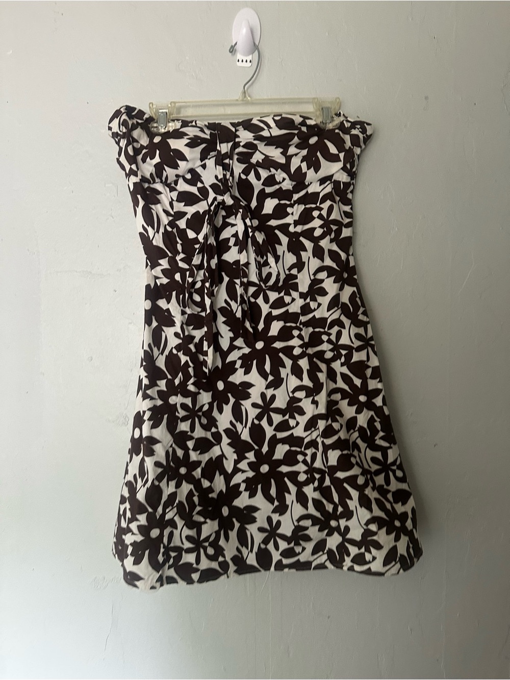 Byer California Strapless Floral Dress in Black and White.